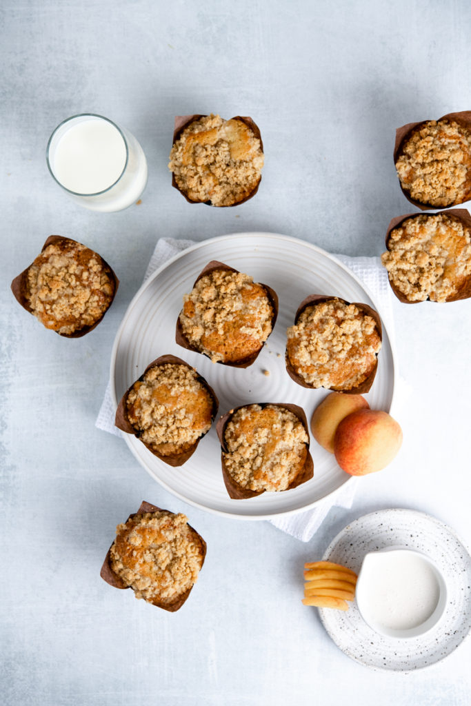 summer muffins with peaches
