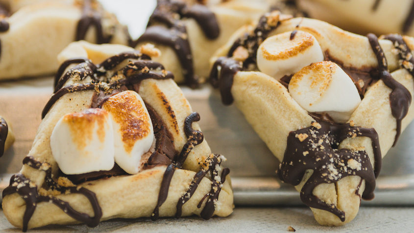S'mores Hamantaschen cookies with Nutella
